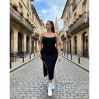 Vestido Longo Feminino Plus Size em Suplex com Alta Elasticidade