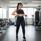 Conjunto Fitness Feminino Legging Cintura Alta com Top Cropped Racy em Suplex Premium Zero Transparência para Treinos