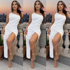 Vestido Longo Midi Feminino com Fenda Elegante