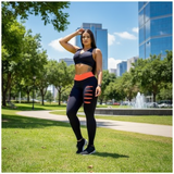 Conjunto Feminino Calça Legging Detonada e Top Fitness para Academia Treino