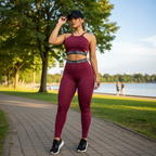 Conjunto Fitness Feminino Legging Cintura Alta com Top Cropped Racy em Suplex Premium Zero Transparência para Treinos