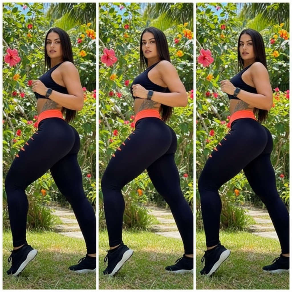 Conjunto Feminino Calça Legging Detonada e Top Fitness para Academia Treino