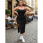 Vestido Longo Feminino Plus Size em Suplex com Alta Elasticidade