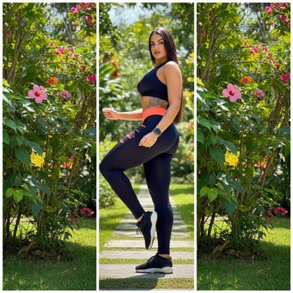 Conjunto Feminino Calça Legging Detonada e Top Fitness para Academia Treino