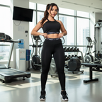 Conjunto Fitness Feminino Legging Cintura Alta com Top Cropped Racy em Suplex Premium Zero Transparência para Treinos