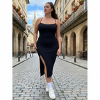 Vestido Longo Feminino Plus Size em Suplex com Alta Elasticidade