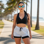 Kit 3 Shorts Femininos Dry Fit 2 em 1 Compressão