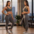 Kit 2 Calças Legging Feminina Cintura Alta Zero Transparência Academia Fitness Confortável