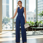 Conjunto Alfaiataria Feminino Calça e Colete Risca de Giz Look Social Elegante