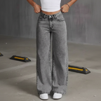 calça jeans wide leg feminina, calça jeans feminina cintura alta, calça jeans marmorizada, calça jeans pantalona feminina, calça jeans boca larga, wide leg feminina, pantalona jeans feminina, jeans feminino estilo urbano, calça feminina moderna, calça jeans alta modelagem, jeans feminino marmorizado, calça jeans boca larga cintura alta