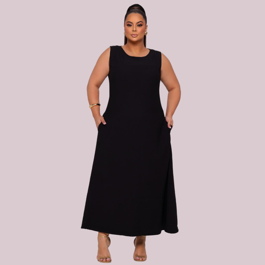 Kit com 2 Vestidos Plus Size em Tecido Dunas Modelagem Elegante e Sofisticada