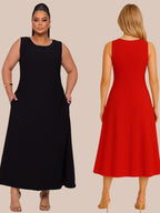 Kit com 2 Vestidos Plus Size em Tecido Dunas Modelagem Elegante e Sofisticada