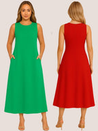 Kit com 2 Vestidos Plus Size em Tecido Dunas Modelagem Elegante e Sofisticada